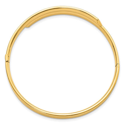 14K Gelb & Rhodium Goldy 3/16 Weiß Rhodium Diamantiert Overlap Klappbar Armreif