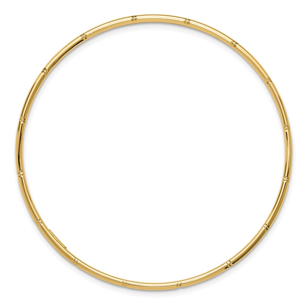 14K Gelbgold 2.00mm Diamantiert Poliert Schieber auf Armreif