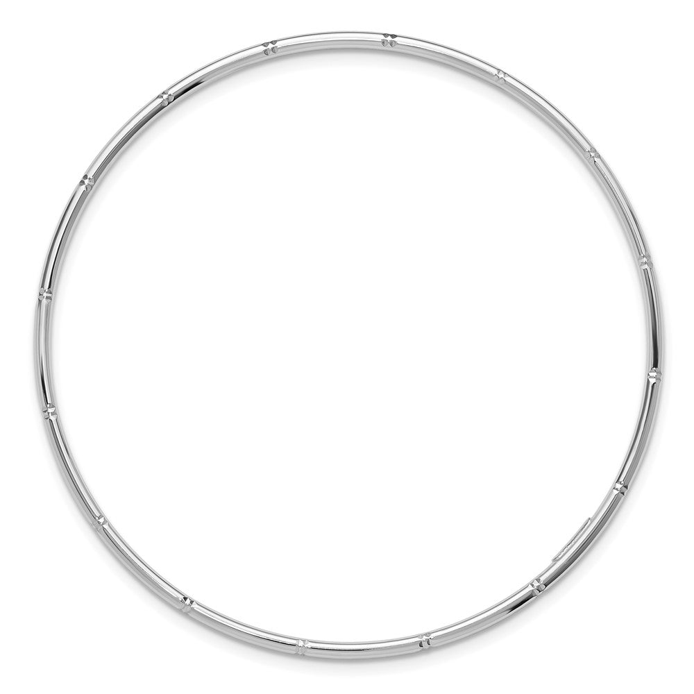 14K Weißgold 2.00mm Diamantiert Poliert Schieber auf Armreif