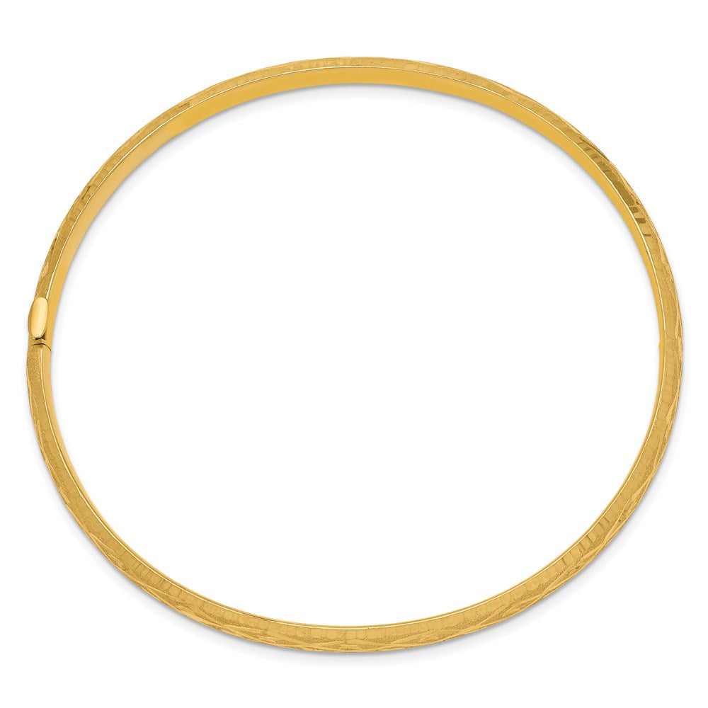 14K Gelbgold 3/16 Diamantiert Fantasie Klappbar Armreif Armband