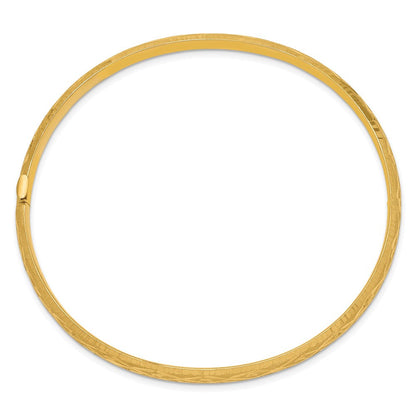 14K Gelbgold 3/16 Diamantiert Fantasie Klappbar Armreif Armband