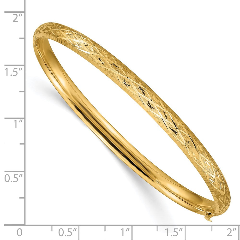 14K Gelbgold 3/16 Diamantiert Fantasie Klappbar Armreif Armband