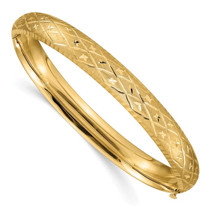 7 Zoll 14K 5/16 Diamantiert Fantasie Klappbar Armreif Armband