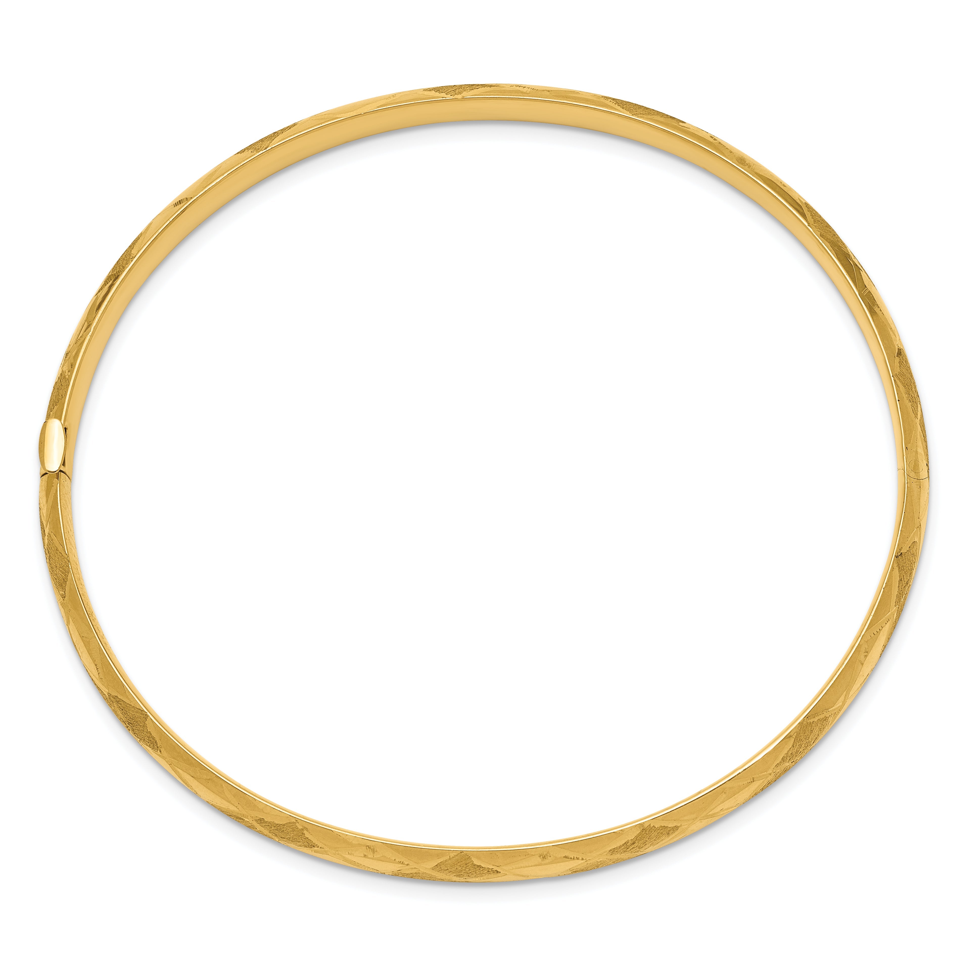 14K Gelbgold 3/16 Diamantiert Fantasie Klappbar Armreif Armband