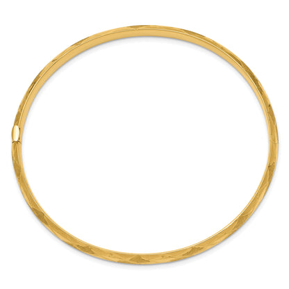 14K Gelbgold 3/16 Diamantiert Fantasie Klappbar Armreif Armband