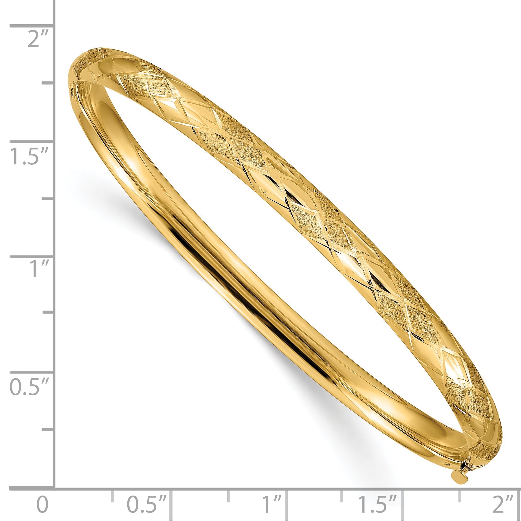 14K Gelbgold 3/16 Diamantiert Fantasie Klappbar Armreif Armband