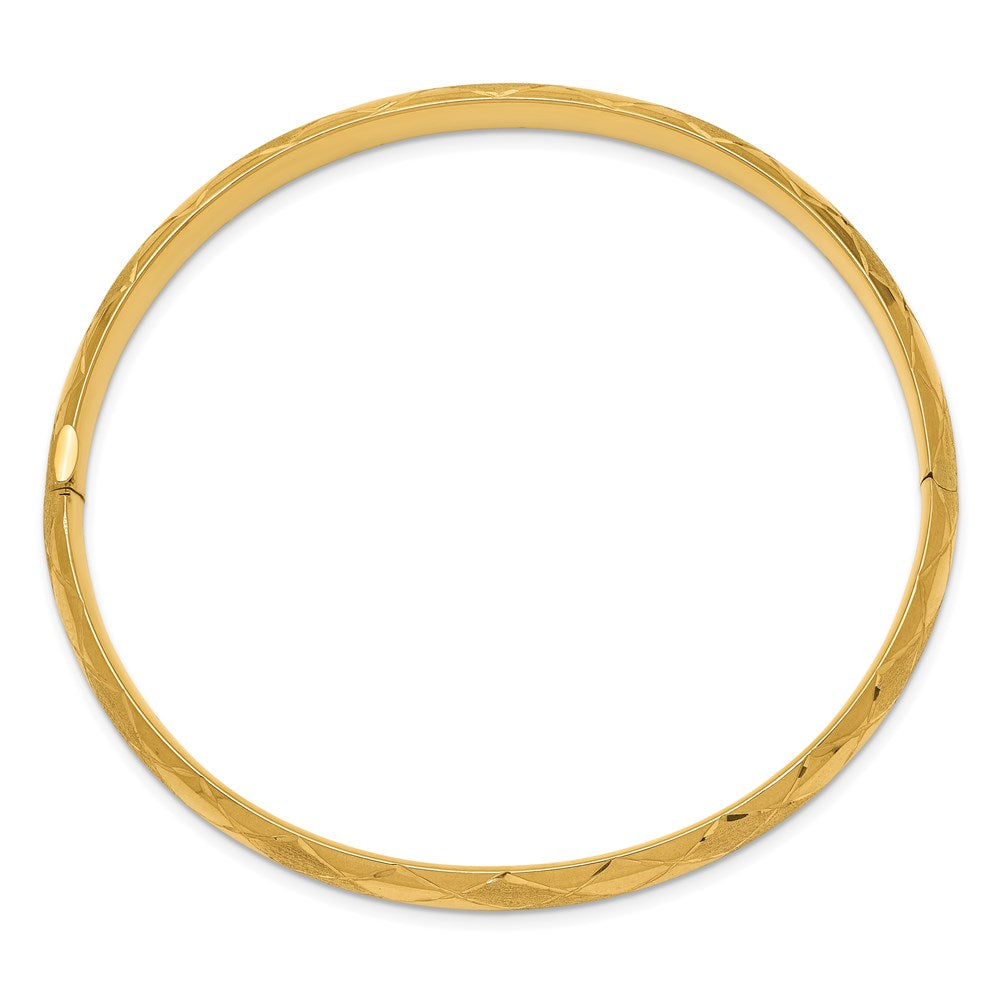 14K Gelbgold 4/16 Diamantiert Fantasie Klappbar Armreif Armband