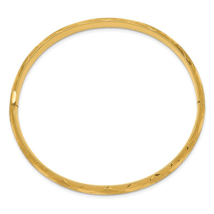 14K Gelbgold 4/16 Diamantiert Fantasie Klappbar Armreif Armband