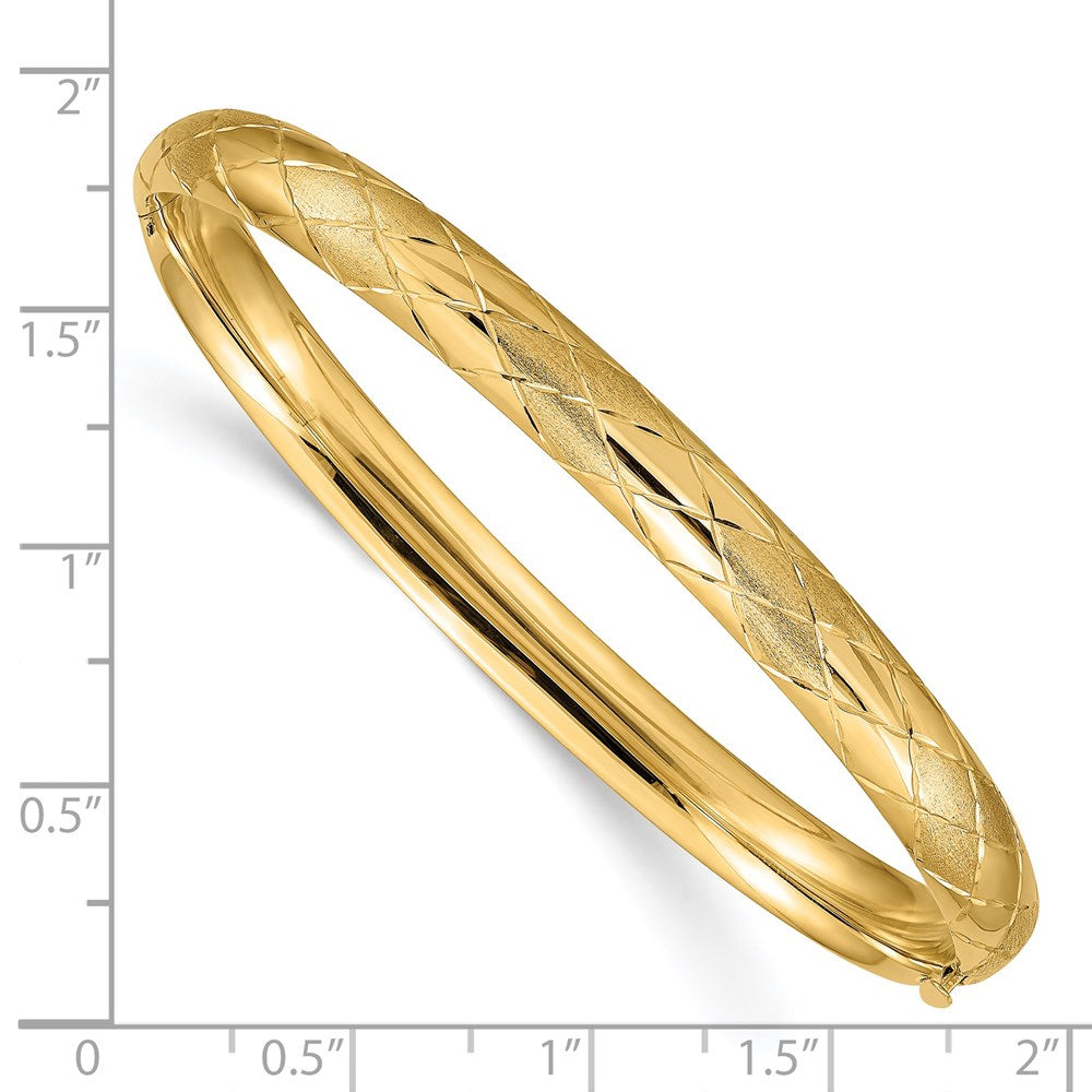 14K Gelbgold 4/16 Diamantiert Fantasie Klappbar Armreif Armband