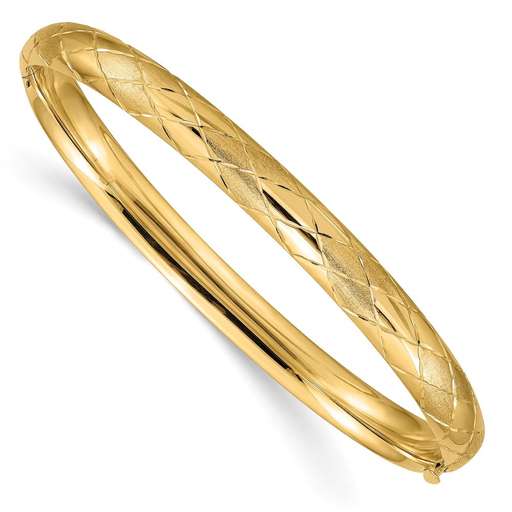 14K Gelbgold 4/16 Diamantiert Fantasie Klappbar Armreif Armband