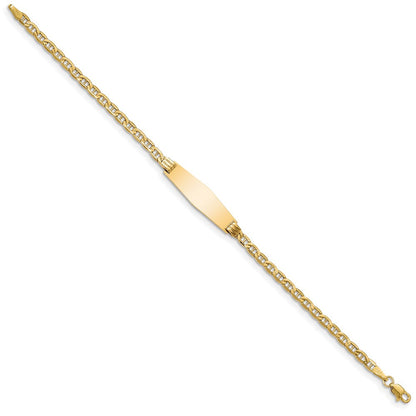 14K Halbmassiv Weich Diamant Form Anker Glieder Id Armband