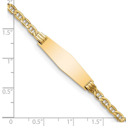 14K Halbmassiv Weich Diamant Form Anker Glieder Id Armband