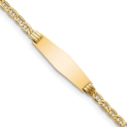 14K Halbmassiv Weich Diamant Form Anker Glieder Id Armband