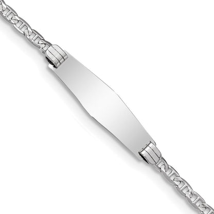 14K Wg Halbmassiv Weich Diamant Form Anker Glieder Id Armband