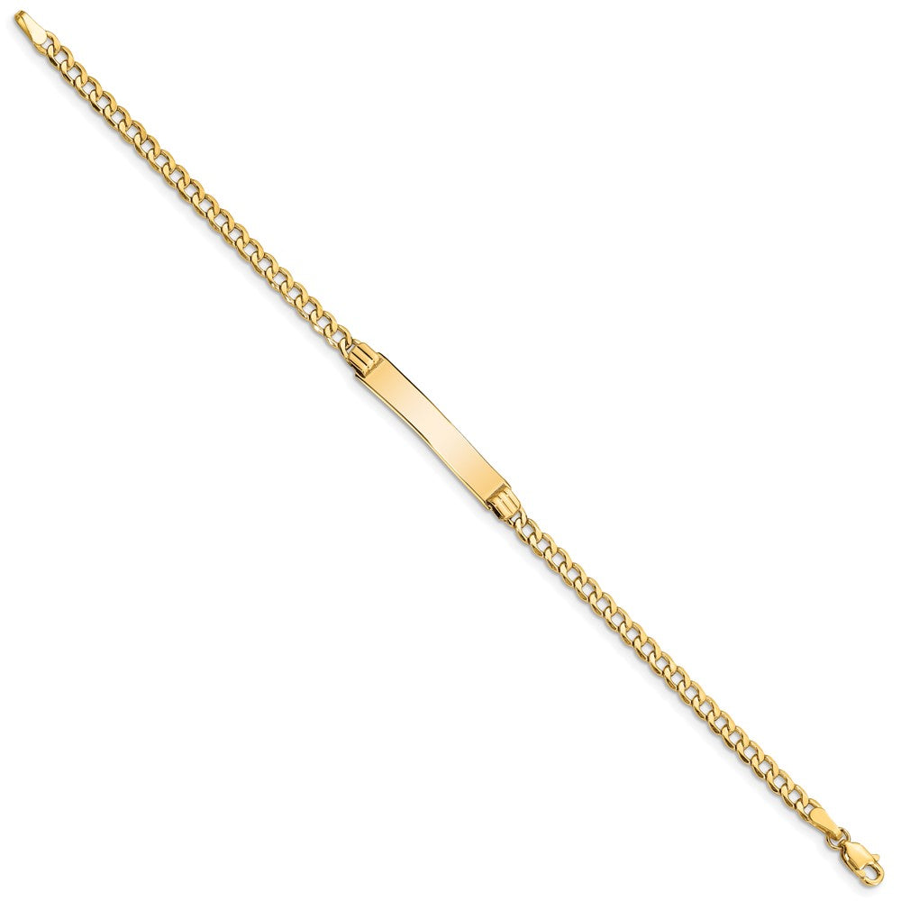 14K Halbmassiv Poliert Kubanisch Id Armband