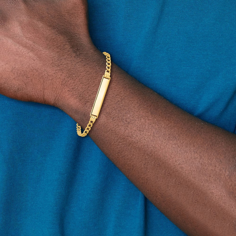 14K Halbmassiv Poliert Kubanisch Id Armband