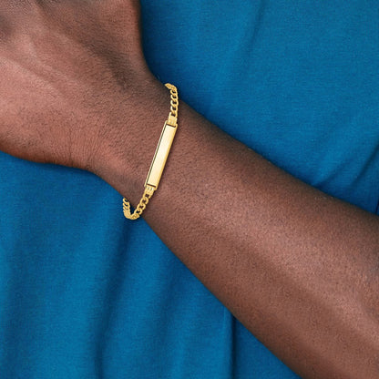14K Halbmassiv Poliert Kubanisch Id Armband