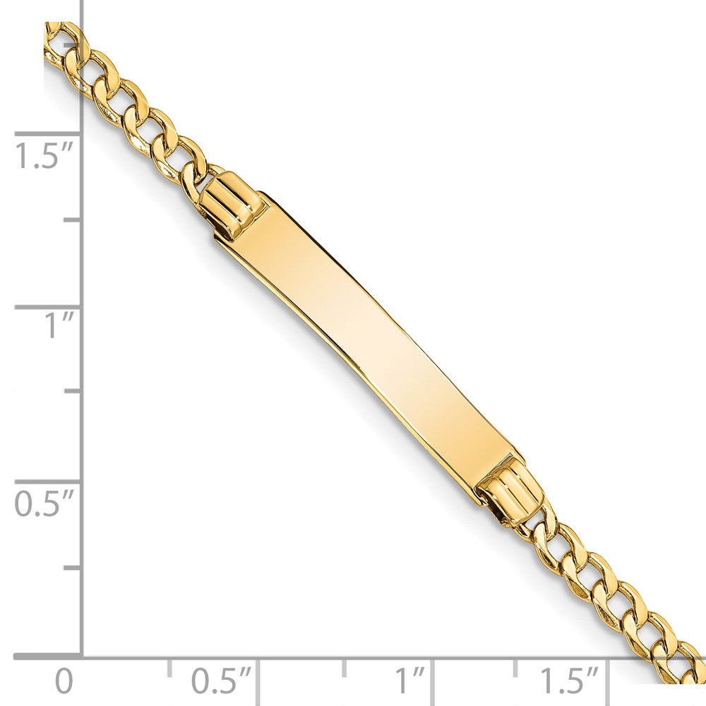 14K Halbmassiv Poliert Kubanisch Id Armband