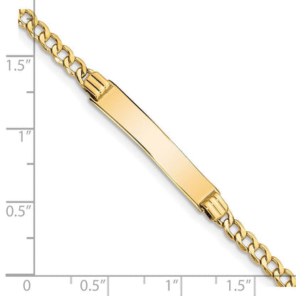 14K Halbmassiv Poliert Kubanisch Id Armband