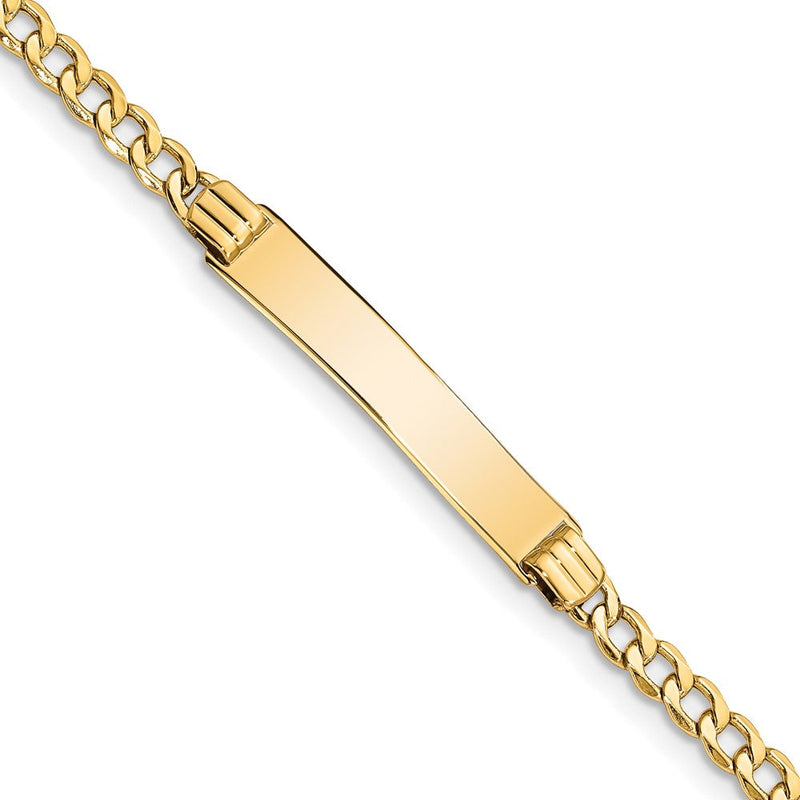 14K Halbmassiv Poliert Kubanisch Id Armband