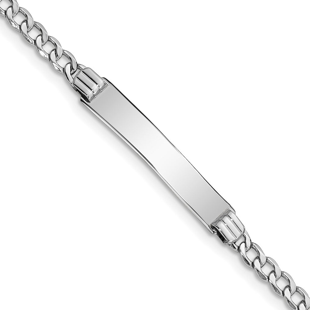 14K Wg Poliert Halbmassiv Kubanisch Glieder Id Armband