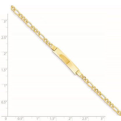 14K Halbmassiv Poliert Figaro Glieder Id Armband