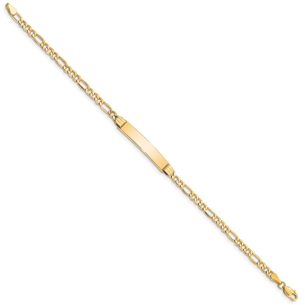 14K Halbmassiv Poliert Figaro Glieder Id Armband