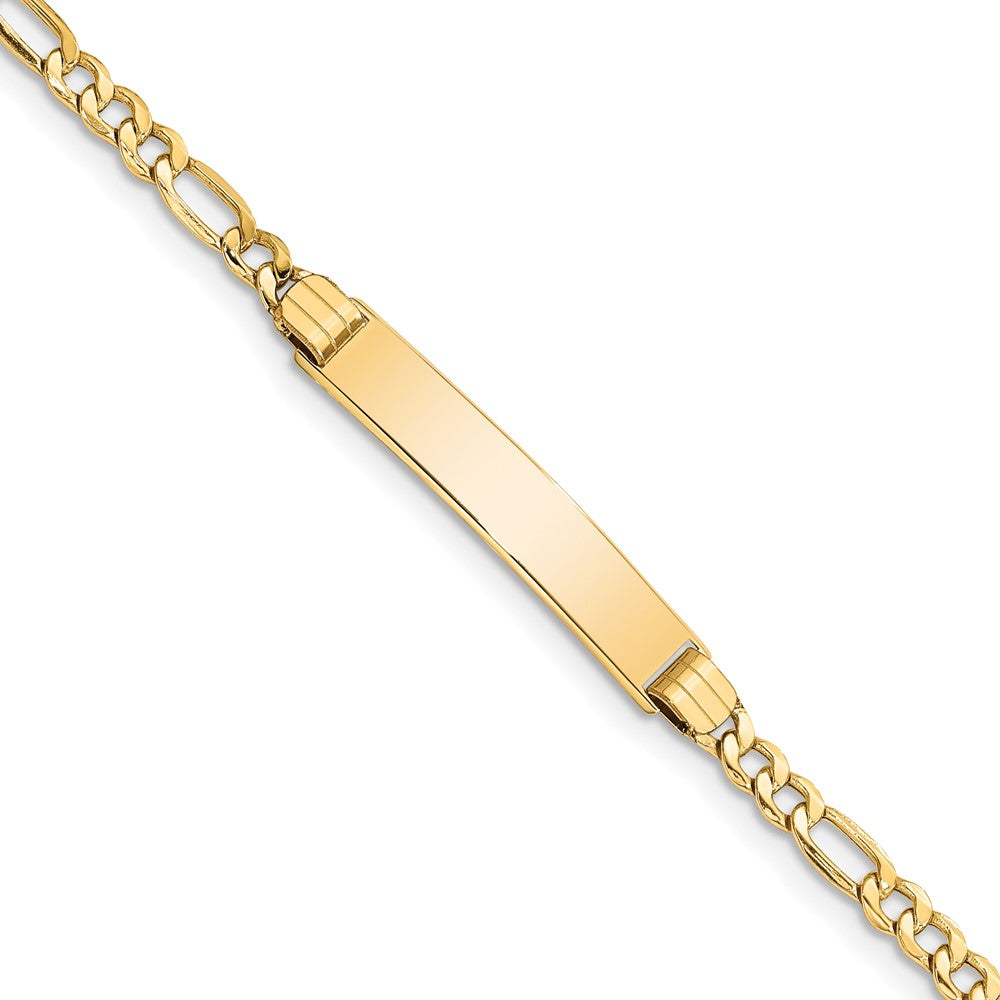 14K Halbmassiv Poliert Figaro Glieder Id Armband