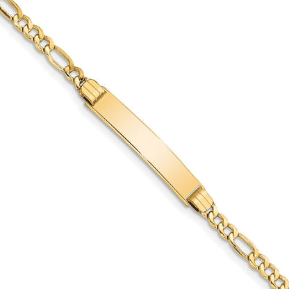 14K Halbmassiv Poliert Figaro Glieder Id Armband
