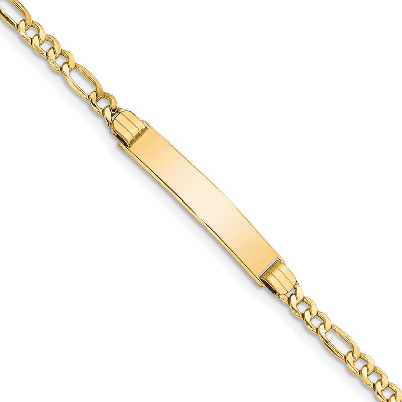 14K Halbmassiv Poliert Figaro Glieder Id Armband