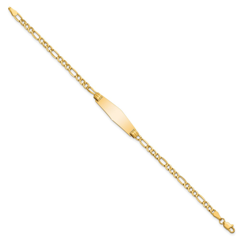 14K Halbmassiv Weich Diamant Form Figaro Glieder Id Armband