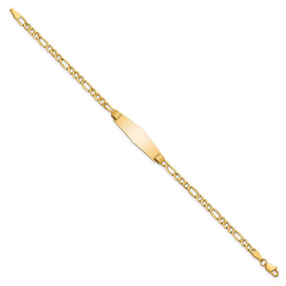 14K Halbmassiv Weich Diamant Form Figaro Glieder Id Armband