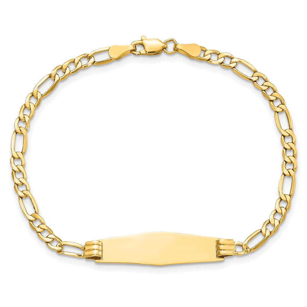 14K Halbmassiv Weich Diamant Form Figaro Glieder Id Armband