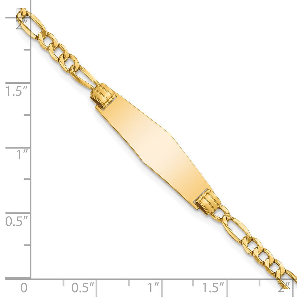 14K Halbmassiv Weich Diamant Form Figaro Glieder Id Armband