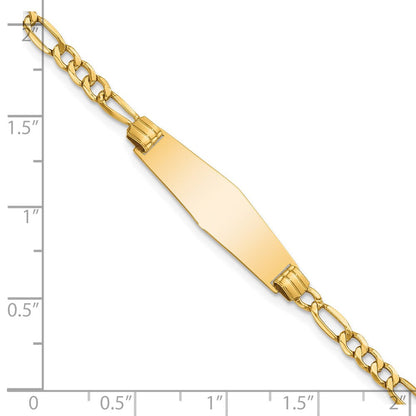 14K Halbmassiv Weich Diamant Form Figaro Glieder Id Armband