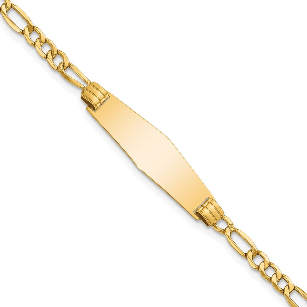 14K Halbmassiv Weich Diamant Form Figaro Glieder Id Armband
