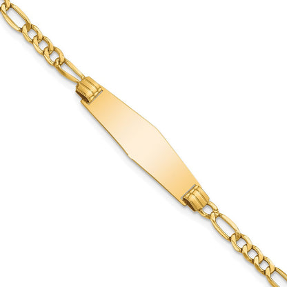 14K Halbmassiv Weich Diamant Form Figaro Glieder Id Armband