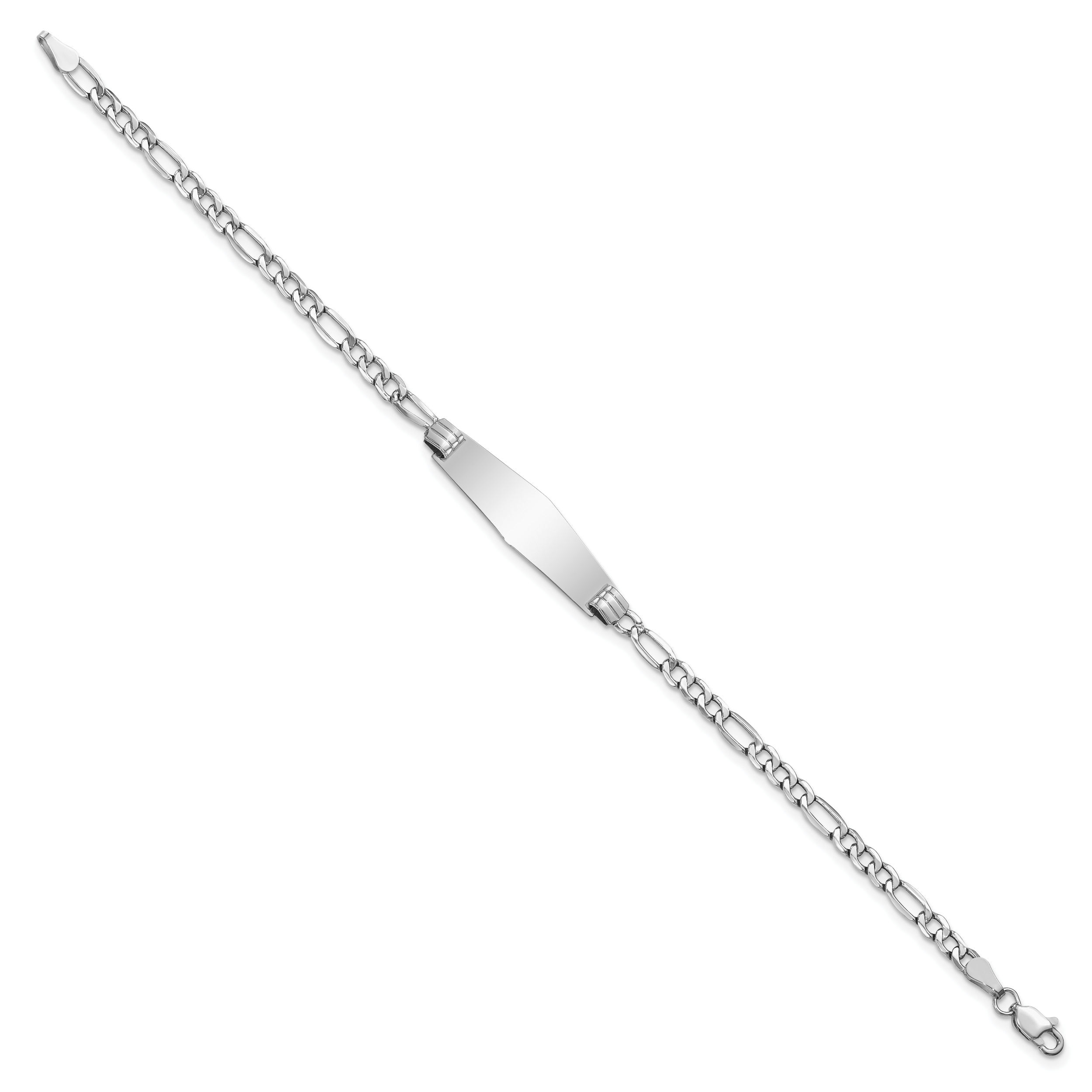 14K Wg Halbmassiv Weich Diamant Form Figaro Glieder Id Armband