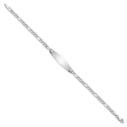 14K Wg Halbmassiv Weich Diamant Form Figaro Glieder Id Armband