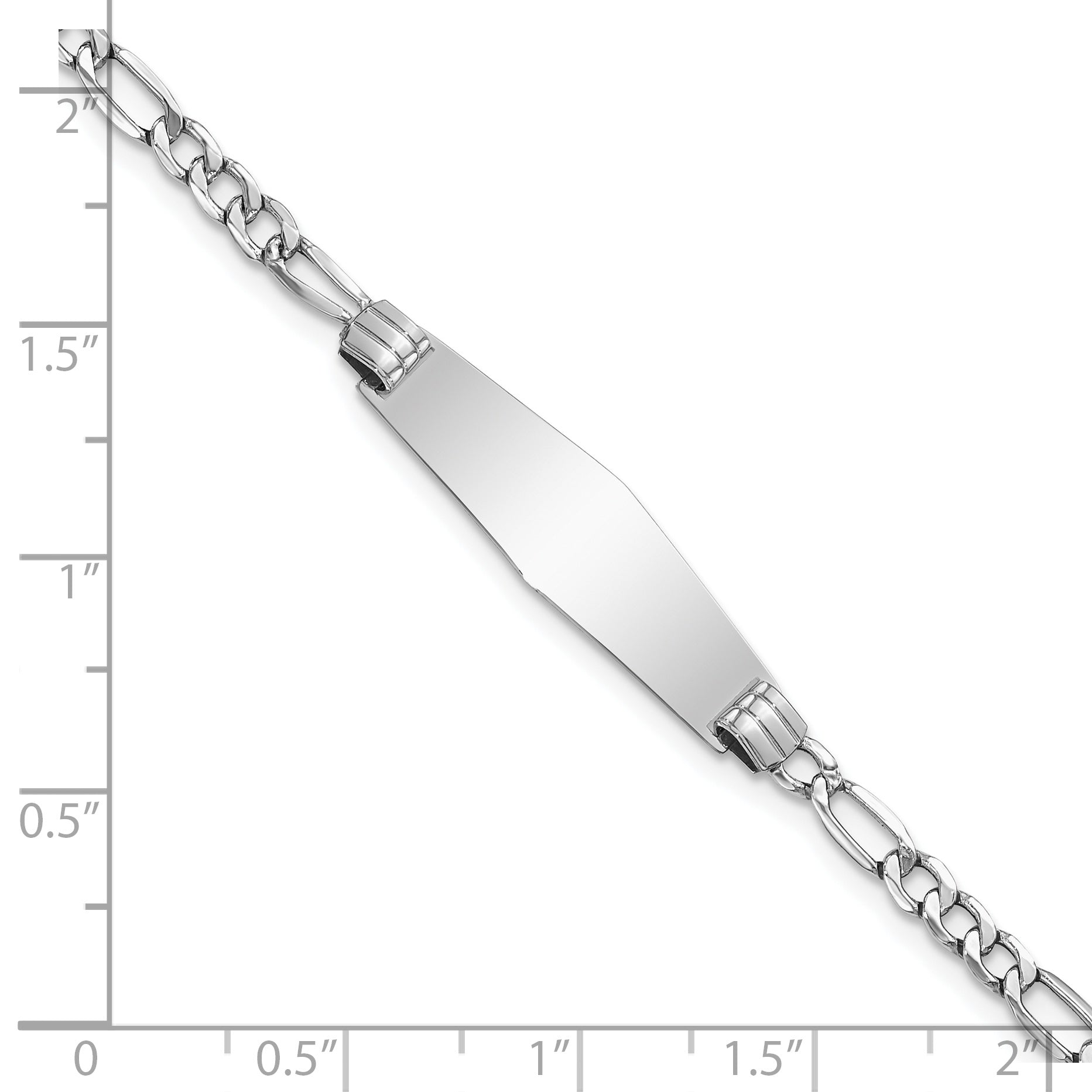 14K Wg Halbmassiv Weich Diamant Form Figaro Glieder Id Armband
