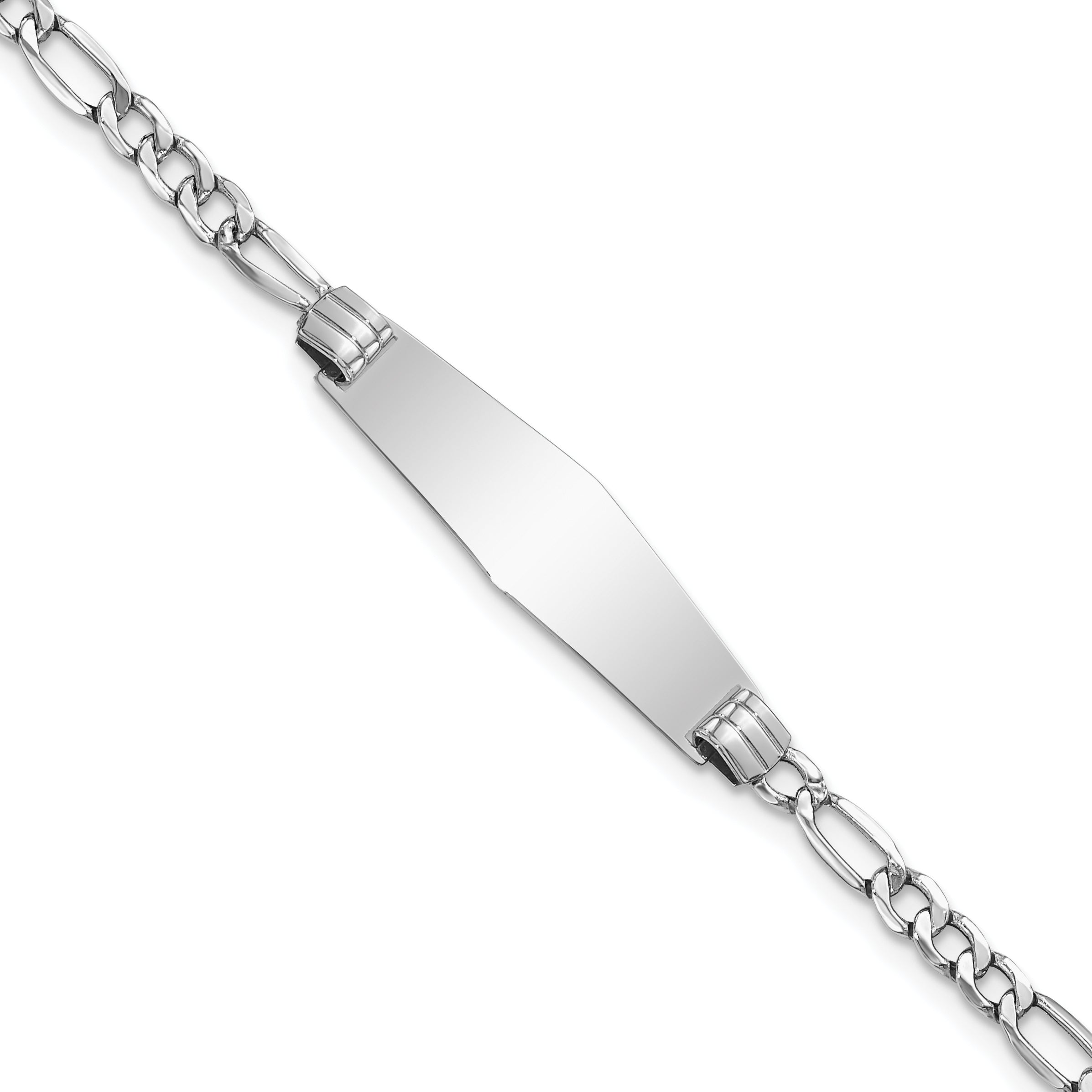 14K Wg Halbmassiv Weich Diamant Form Figaro Glieder Id Armband