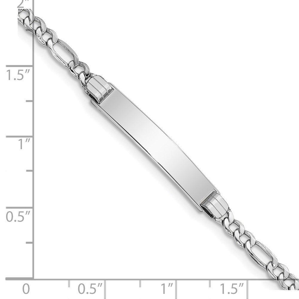 14K Wg Poliert Halbmassiv Figaro Glieder Id Armband