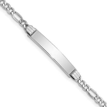 14K Wg Poliert Halbmassiv Figaro Glieder Id Armband