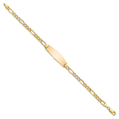 14K Halbmassiv Weich Diamant Form Figaro Glieder Id Armband