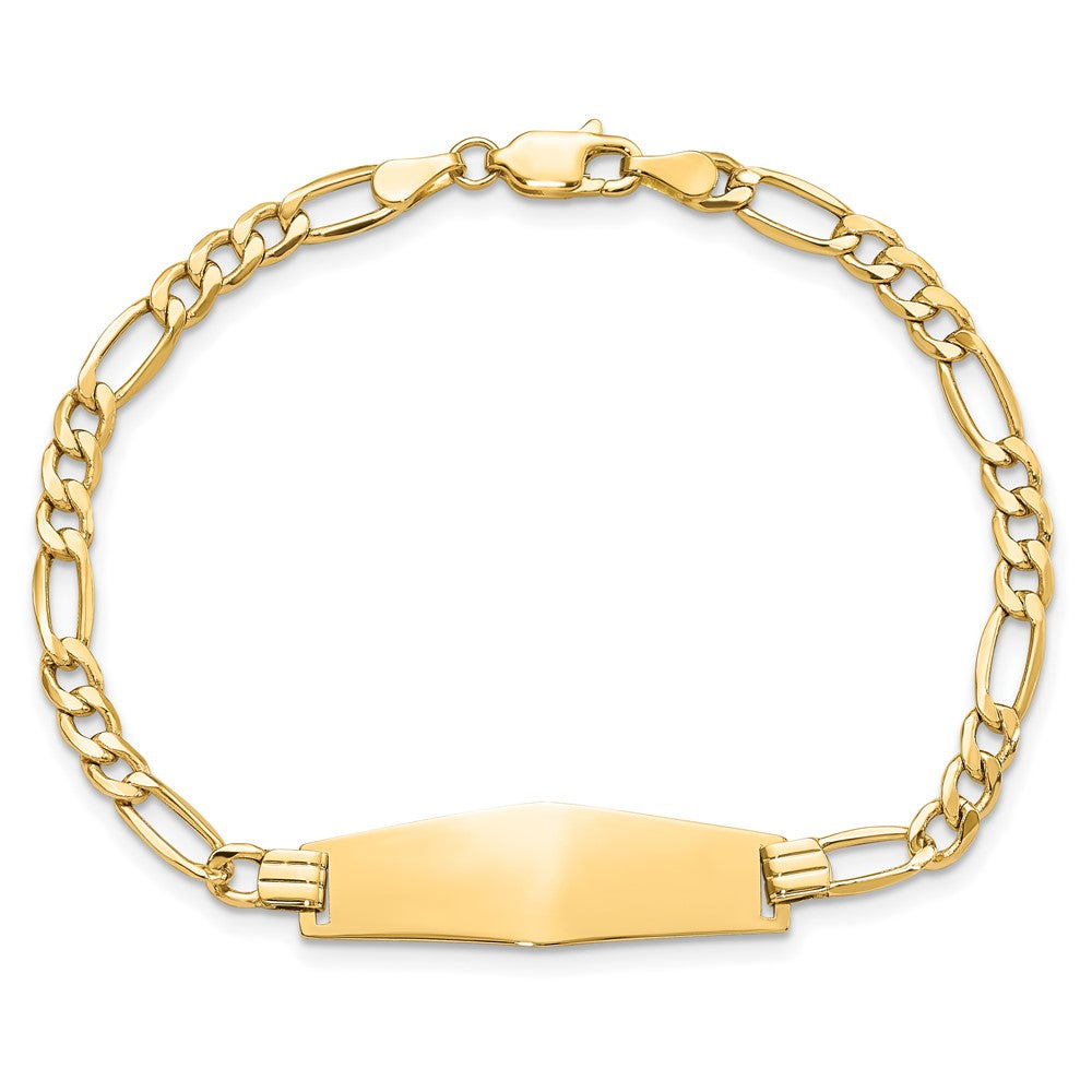 14K Halbmassiv Weich Diamant Form Figaro Glieder Id Armband