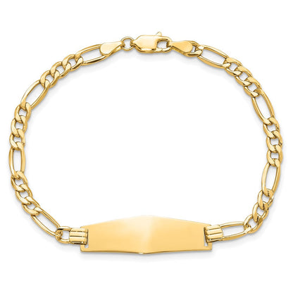 14K Halbmassiv Weich Diamant Form Figaro Glieder Id Armband