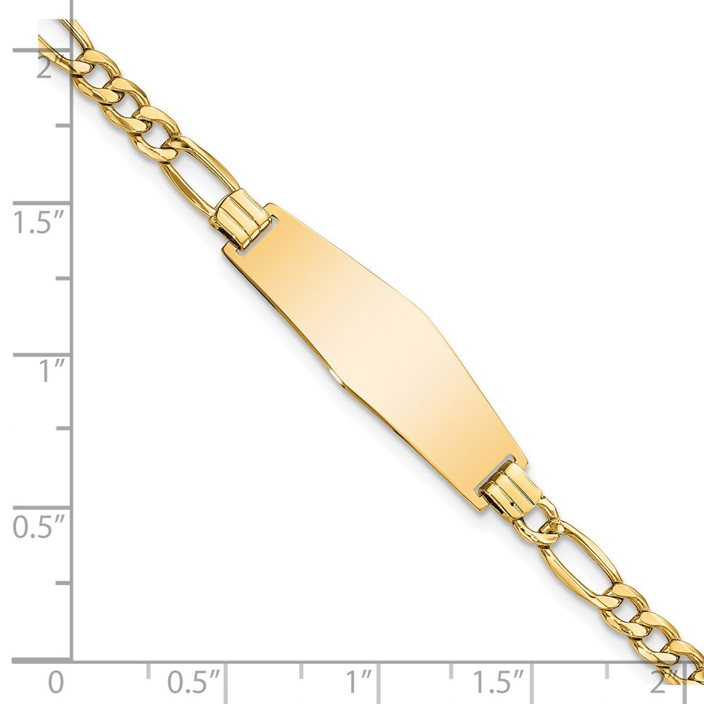 14K Halbmassiv Weich Diamant Form Figaro Glieder Id Armband