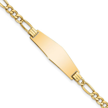14K Halbmassiv Weich Diamant Form Figaro Glieder Id Armband