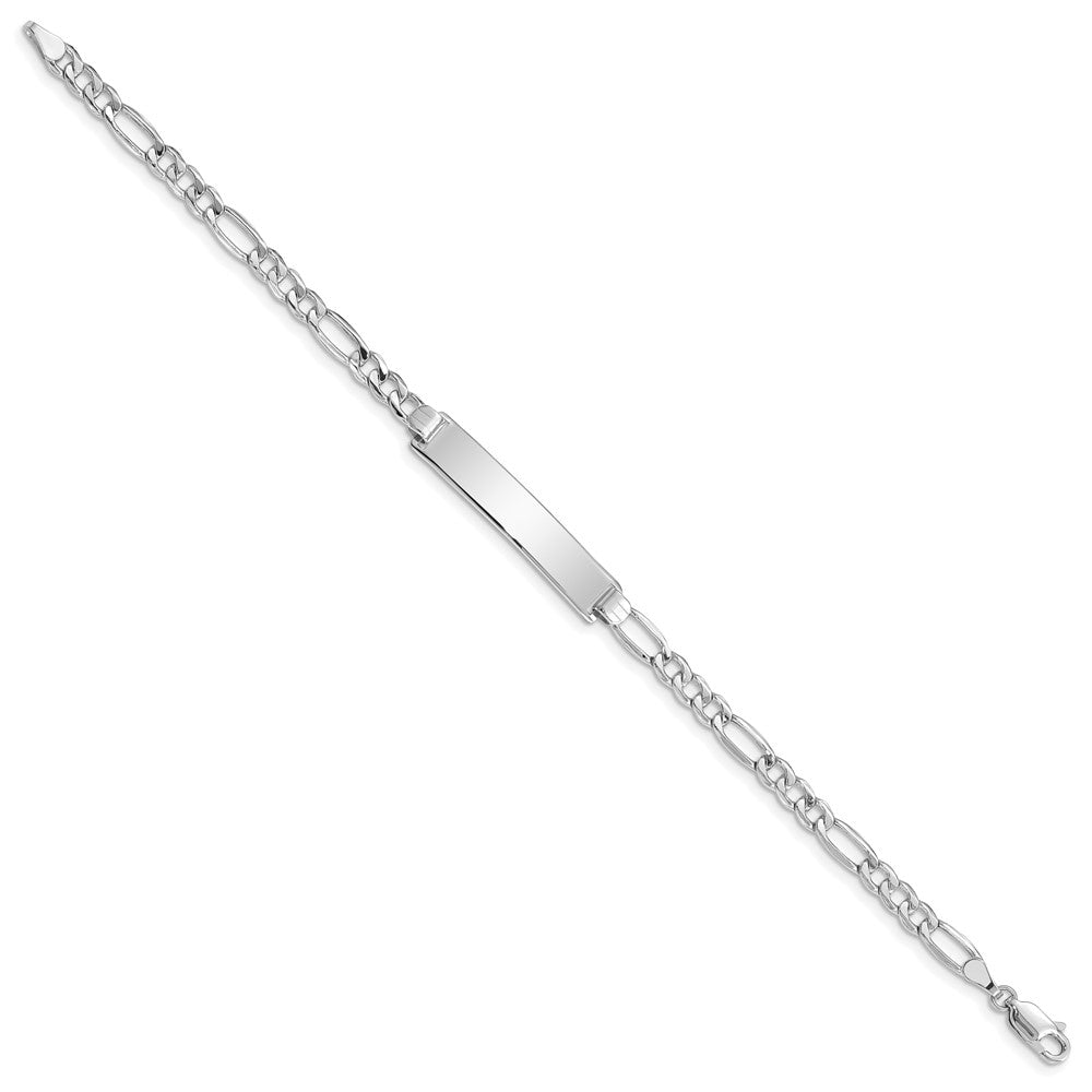 14K Wg Poliert Halbmassiv Figaro Id Armband