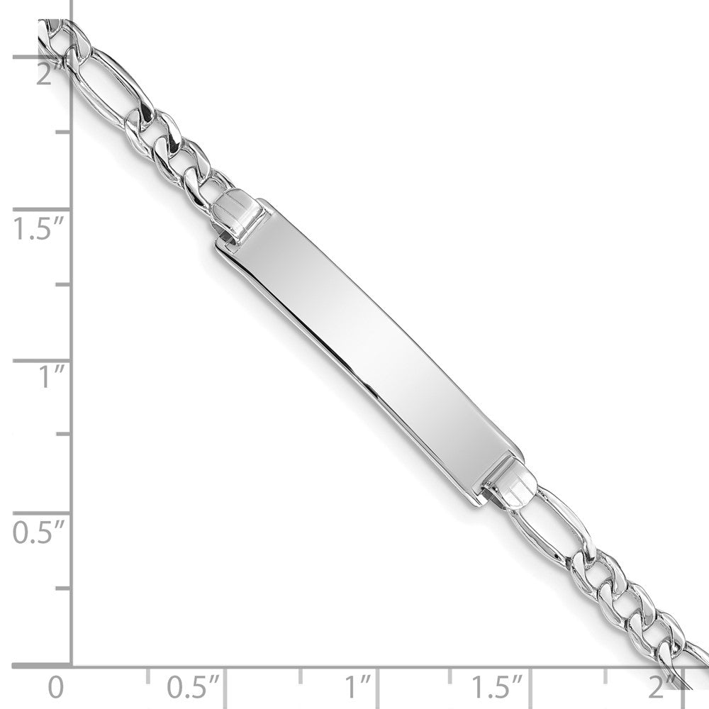 14K Wg Poliert Halbmassiv Figaro Id Armband